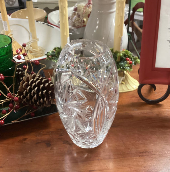 Czech Bohemia 24% Lead Crystal Pinwheel Vase