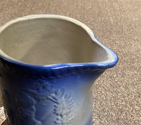 Antique Blue Stoneware Pitcher