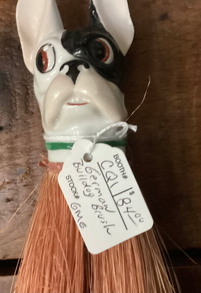 Vintage German Porcelain Bulldog Clothes Brush