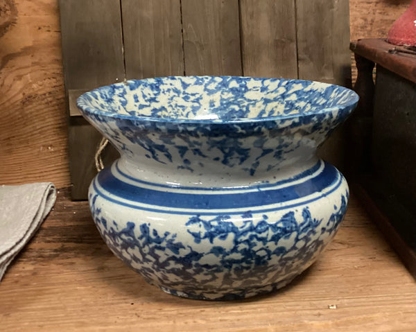 Blue Stoneware Spittoon Circa 1860