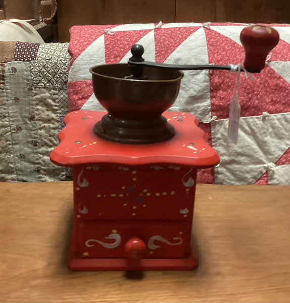 Painted Wooden Coffee Grinder
