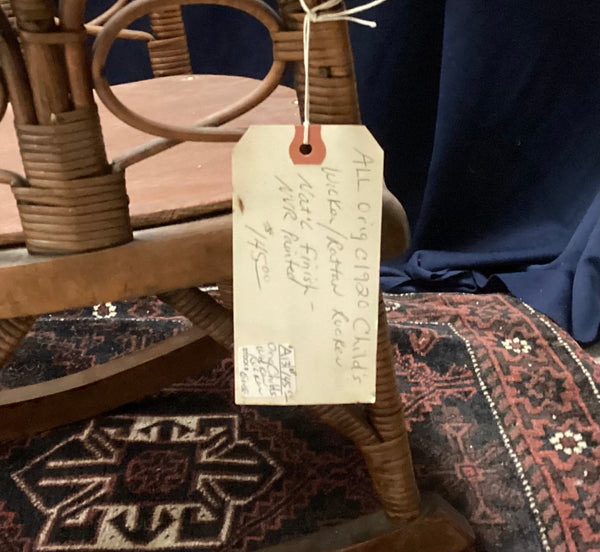 Circa 1920 Child’s Natural Wicker Rocking Chair