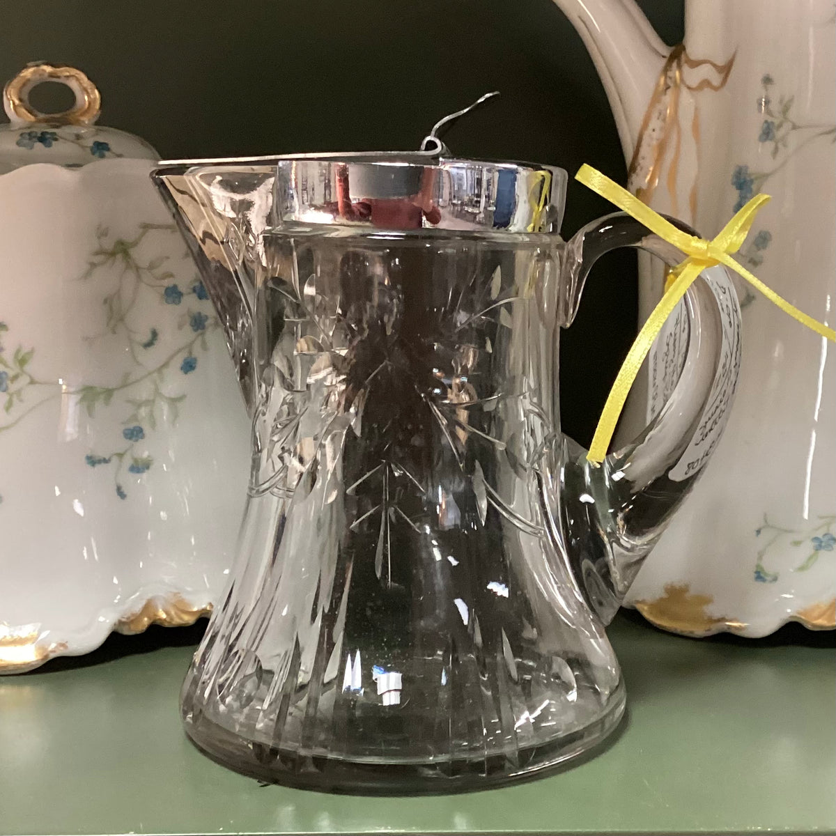 Vintage Clear Glass Small Syrup Pitcher with Handle and Spout 6 RARE Design