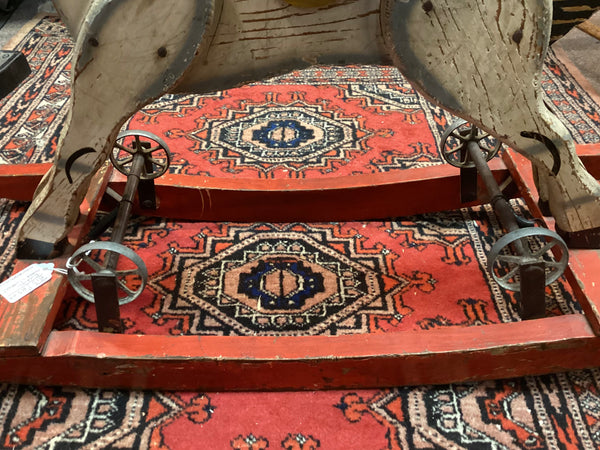 Painted Wooden Child's Rocking Horse