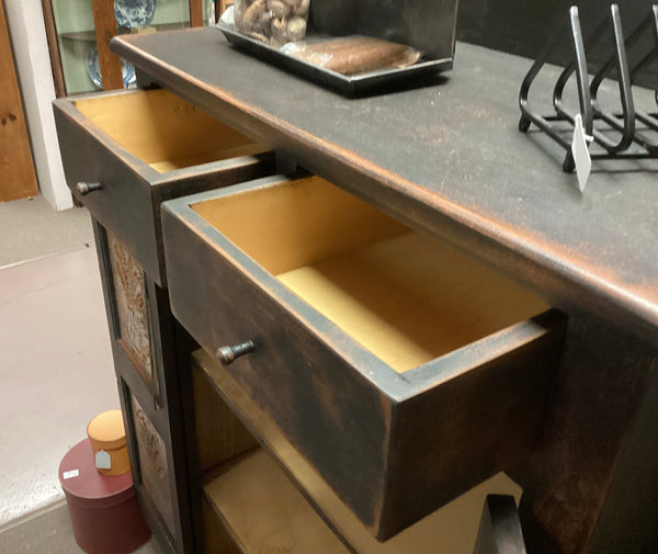 Primitive Style Wheat Tin Pie Safe