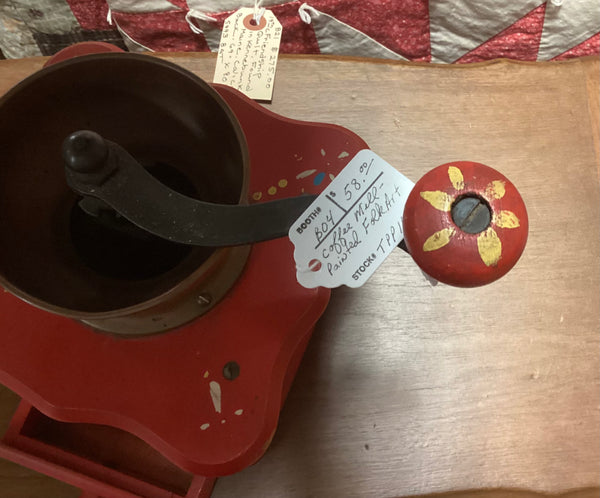 Painted Wooden Coffee Grinder