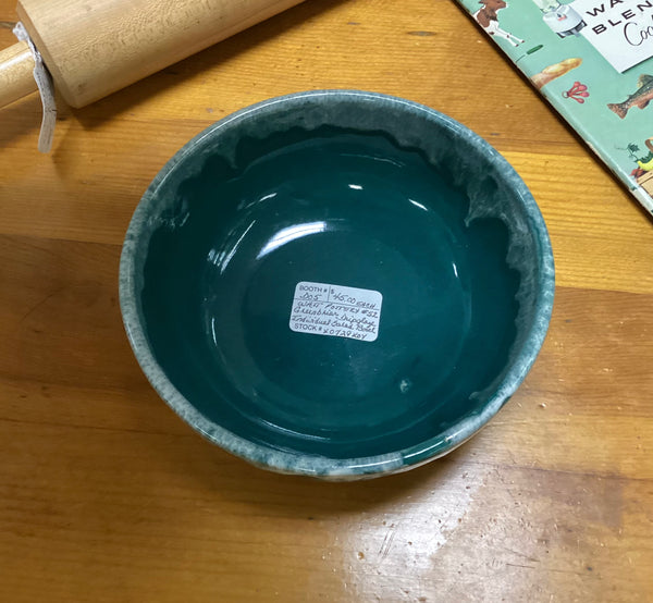 Watt Pottery #52 Green Drip Glaze Salad Bowl