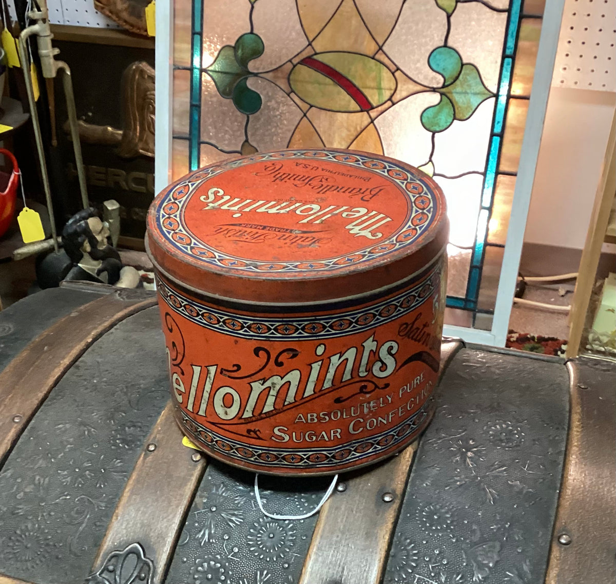 [ヴィンテージ缶] TIN メロミンツ キャンディ オーバル ブリキ缶 Vintage oval 10c Mellowmints candy tin