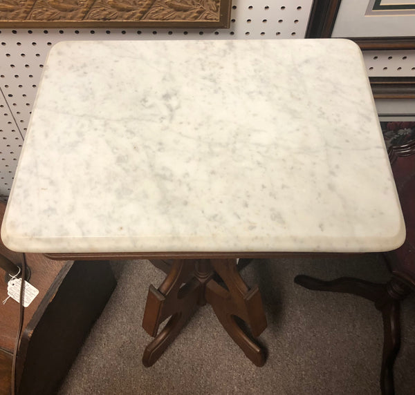 Eastlake Marble Top Lamp Table