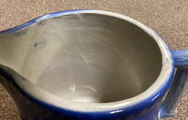 Antique Blue Stoneware Pitcher