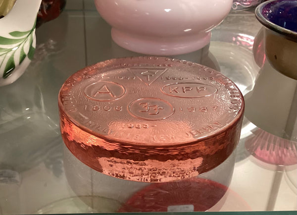 Wheaton Pink Glass Commemorative Paperweight