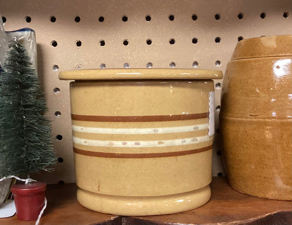 19th Century Yelloware Butter Crock w/ Lid