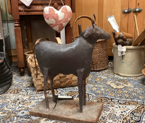 Metal Folk Art Goat Sculpture
