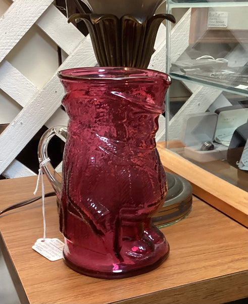 Cranberry Glass Toby Jug