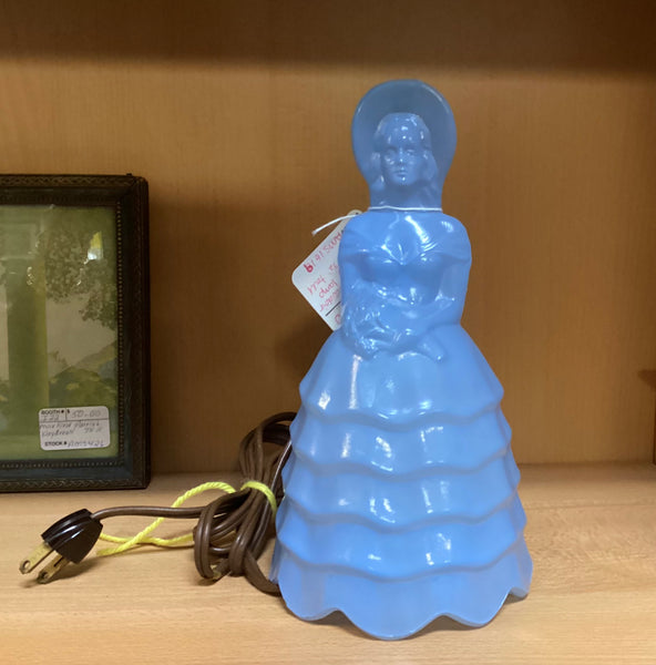 Blue Glass Southern Belle Boudoir Lamp
