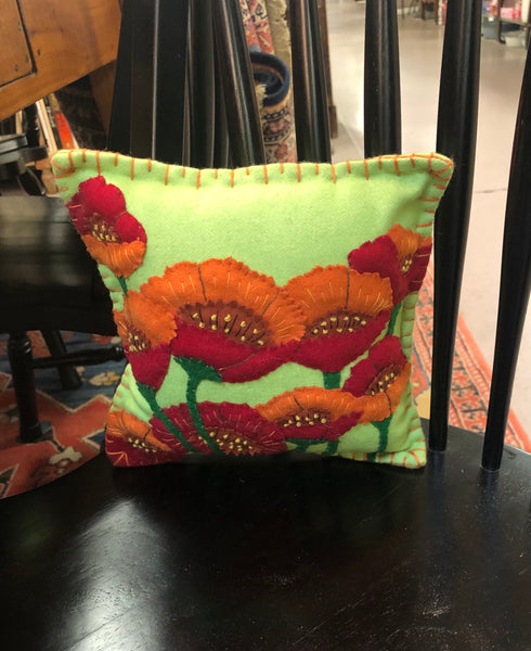 Poppies 8" Felt Pillow