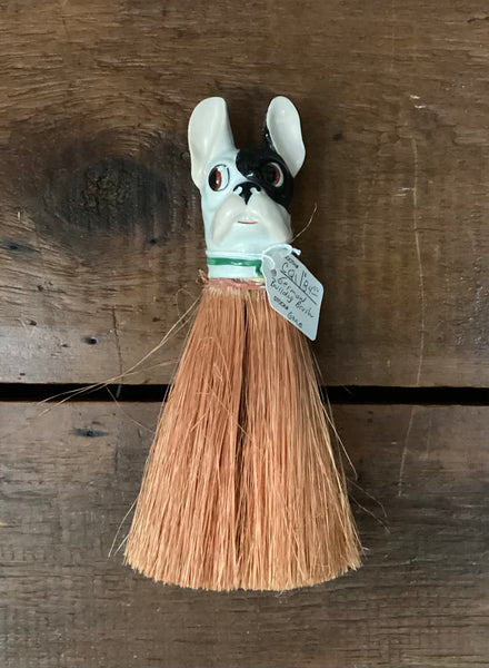Vintage German Porcelain Bulldog Clothes Brush