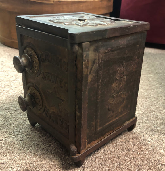 Antique Cast Iron Grand Jewel Safe Bank c. 1910