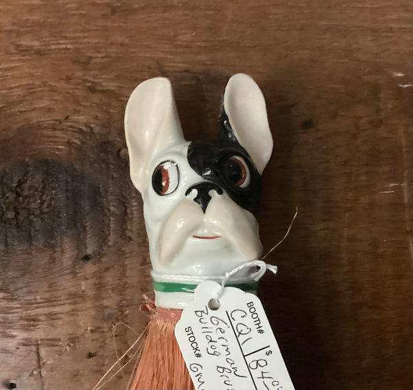 Vintage German Porcelain Bulldog Clothes Brush