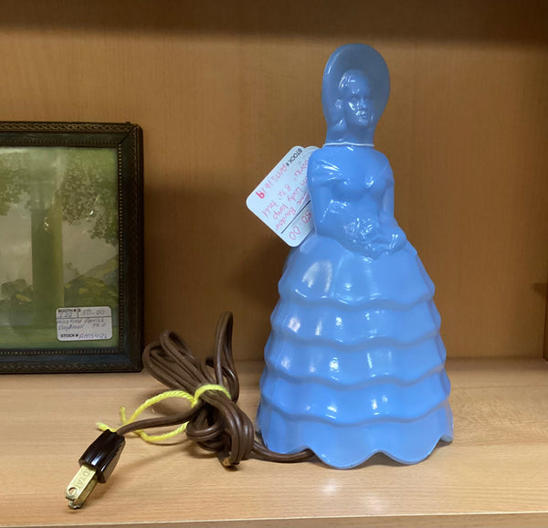 Blue Glass Southern Belle Boudoir Lamp