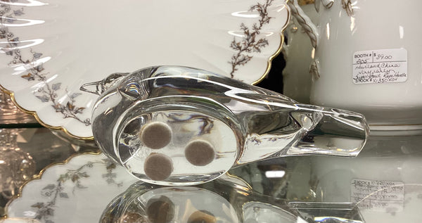 Baccarat Crystal Turtle Dove Paperweight