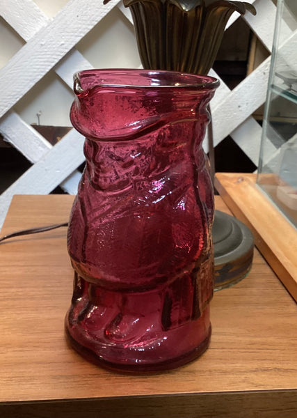 Cranberry Glass Toby Jug