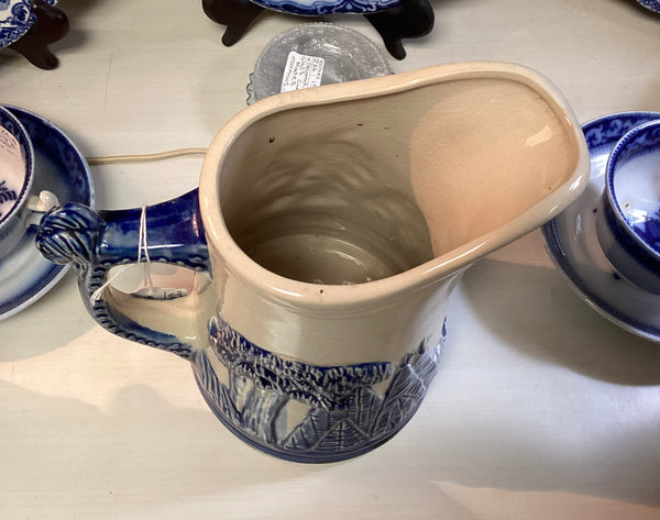 Old Sleepy Eye Cobalt & White Pitcher