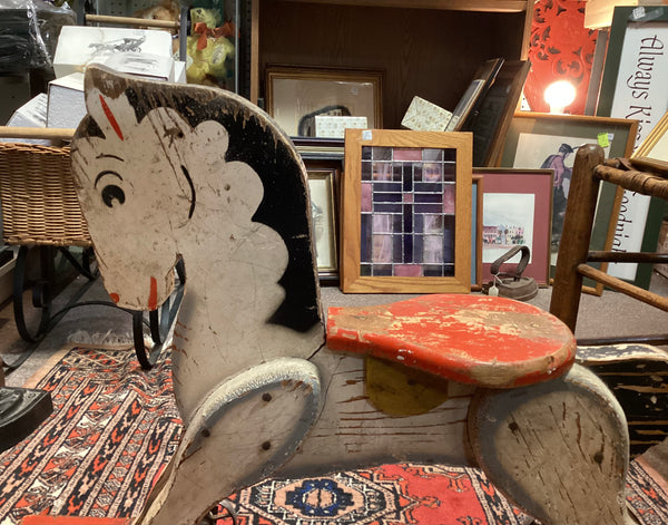 Painted Wooden Child's Rocking Horse