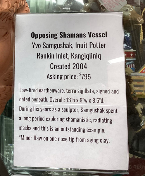 Yvo Samgushak Opposing Shamans Earthenware Pottery Vessel