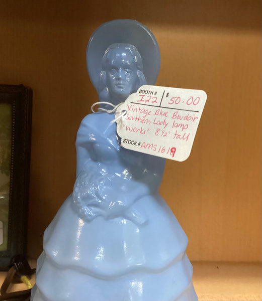 Blue Glass Southern Belle Boudoir Lamp
