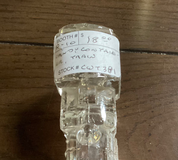 Railroad Train Glass Candy Container