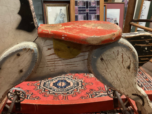 Painted Wooden Child's Rocking Horse