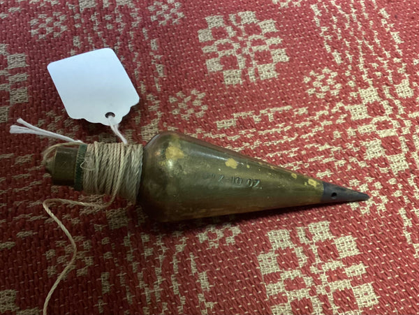 Vintage Lutz 10 Ounce Brass Plumb Bob