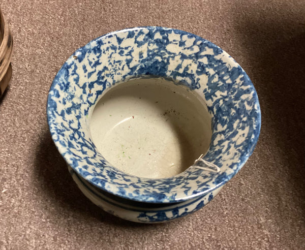 Blue Stoneware Spittoon Circa 1860