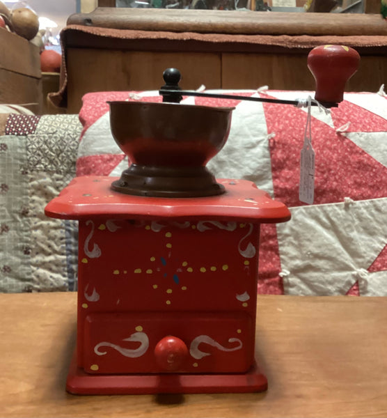 Painted Wooden Coffee Grinder