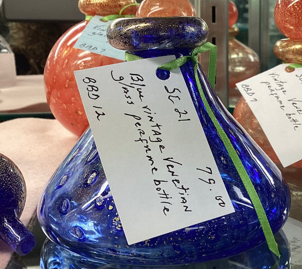 Venetian Blown Glass Perfume Bottle w/ Stopper