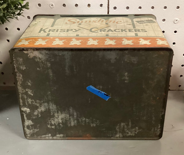 Vintage Metal Sunshine Krispy Crackers Advertising Tin
