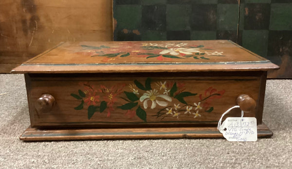 Hand Painted Wooden Box w/ Drawer