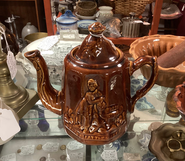 Rockingham Glaze Teapot Rebecca at the Well
