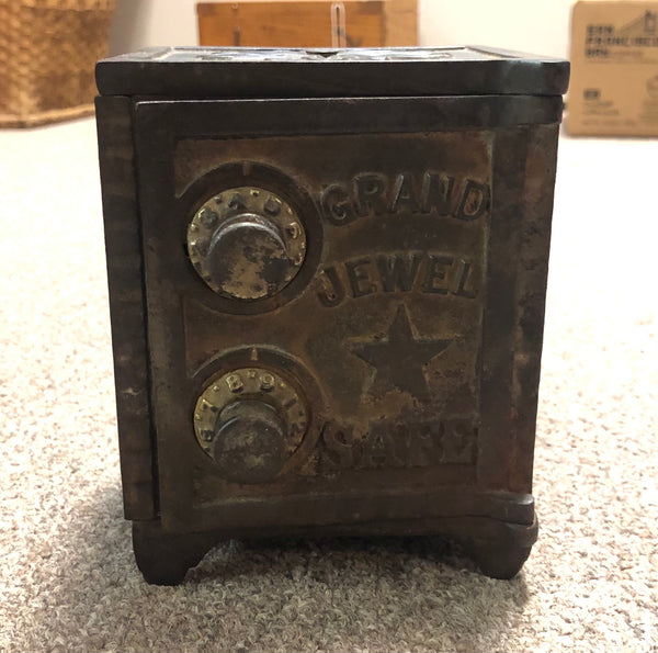 Antique Cast Iron Grand Jewel Safe Bank c. 1910