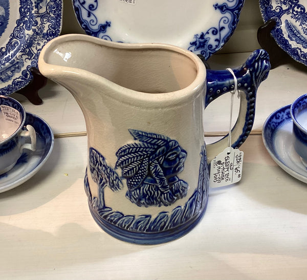 Old Sleepy Eye Cobalt & White Pitcher
