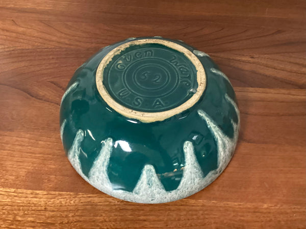 Watt Pottery #52 Green Drip Glaze Salad Bowl