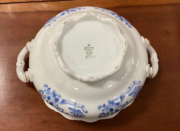 Blue & White Vintage Seltman & Weiden Covered Vegetable Bowl