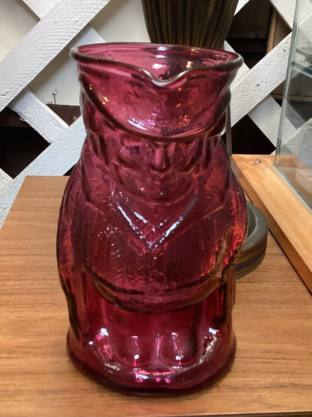 Cranberry Glass Toby Jug