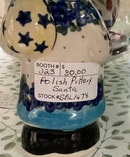 Polish Pottery Santa Figurine