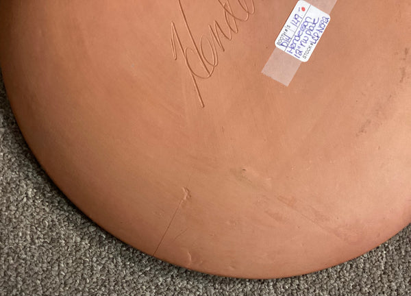 Henderson 12" Redware Sgraffito Flower Plate