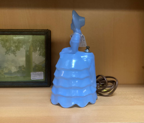 Blue Glass Southern Belle Boudoir Lamp
