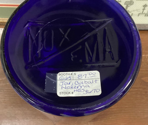 Cobalt Blue Vintage Advertising Noxzema Jar
