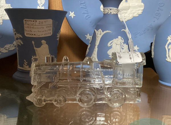 Railroad Train Glass Candy Container