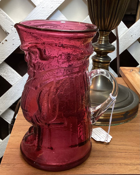 Cranberry Glass Toby Jug